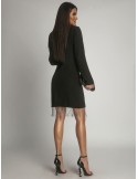 Dress/jacket with decorative chains, black FG574 - Online store - Boutique